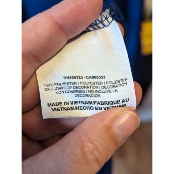 NIKE GOLF Polo Shirt Men XL Blue Striped Short Sleeve DRI-FIT Embroidered - Picture 6 of 12